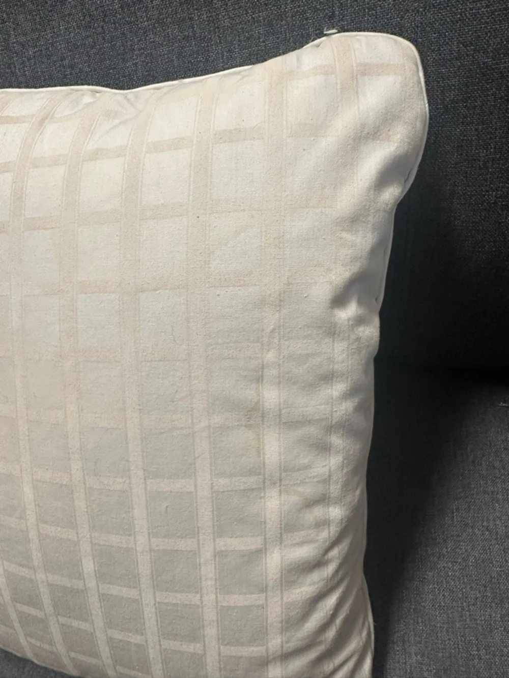 The Company Store White Embroidered Accent Pillow